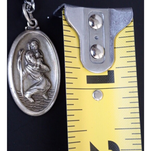 Sterling Silver Theda Saint Christopher Men's Pendant on 24" Chain 25.72 grams - Picture 5 of 13